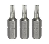 sourcing map 3 puntas de destornillador Torx T15 de 1/4 de pulgada de vástago hexagonal de 25 mm de longitud, estrella de acero S2 de 6 puntos de cabeza hexagonal con agujero para destornillador