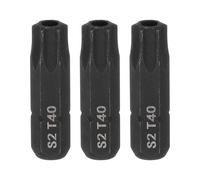 sourcing map 3 puntas de destornillador Torx T40 de 1/4 de pulgada de vástago hexagonal de 25 mm de longitud, estrella de acero S2 de 6 puntos de cabeza hexagonal con agujero para destornillador