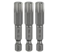 sourcing map 3 puntas de destornillador Torx T50 de 1/4 de pulgada con vástago hexagonal de 50 mm de largo, magnéticas, sin agujero, a prueba de manipulaciones, 6 puntos, destornillador de estrella S2