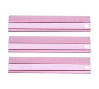 sourcing map 3 reglas de corte métricas de aleación de aluminio de 15 cm, regla recta de seguridad, herramienta de dibujo de metal con respaldo de esponja para arquitectos, artistas, aula, oficina