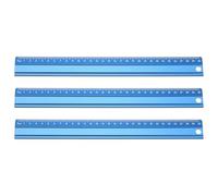 sourcing map 3 reglas de corte métricas de aleación de aluminio de 30 cm, regla recta de seguridad de metal, herramienta de dibujo con respaldo de esponja para arquitectos, artistas, aula, oficina