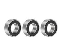 sourcing map 3 rodamientos de bolas 1607-2RS de ranura profunda de 7/16 x 29/32 x 5/16 pulgadas, doble sellado de goma, rodamientos de acero cromado