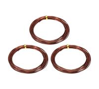 sourcing map 3 rollos de alambre bonsái de 1,5 mm cada rollo, 16.4 pies (5 m) de alambre de aluminio anodizado para jardinería, fijación de ramas de árbol, manualidades, bronce