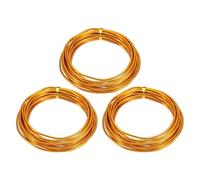 sourcing map 3 rollos de alambre bonsái de 2,5 mm cada rollo, 16.4 pies (5 m) de alambre de aluminio anodizado para jardinería, fijación de ramas de árbol, manualidades, color dorado