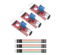 sourcing map 3 sensores de sonido de micrófono KY-037 Módulo de detección de voz Módulo de sensor de detección de sonido de voz con cable de puente para interruptor activado por voz