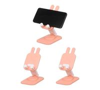sourcing map 3 soportes para teléfono celular, plegable, ajustable en 360°, soporte universal para teléfono móvil, con forma de conejo, para decoración del hogar, oficina, accesorios de escritorio