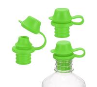 sourcing map 3 tapones de silicona para vino, reutilizables, a prueba de derrames, con tapa protectora para vino, cerveza, champán, hogar, cocina, bares, color verde