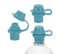 sourcing map 3 tapones de silicona para vino, reutilizables, a prueba de derrames, con tapa protectora para vino, cerveza, champán, hogar, cocina, bares, color azul oscuro