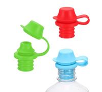 sourcing map 3 tapones de silicona para vino, reutilizables, a prueba de derrames, con tapa protectora para vino, cerveza, champán, hogar, cocina, bares, azul/verde/rojo