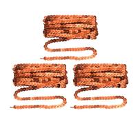 sourcing map 3 tiras planas de lentejuelas, 6 mm, 3.3 yardas, tiras planas de lentejuelas planas, bobina de cinta de costura para manualidades, adornos de disfraces, color marrón