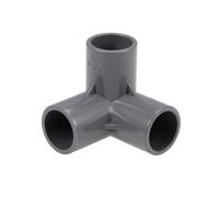 sourcing map 3 Vías PVC Conector 20mm Interior Diámetro, 2 Piezas Codo PVC de 90 Grados de Forma en T para Tubería de Agua, Reductor de Tubería de Acoplamiento, Gris