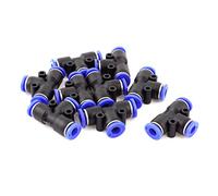 sourcing map 3 Vías T Empuje Neumático Rápido Liberación 6mm Tubo Conexiones 10 uds