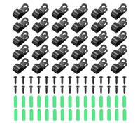 sourcing map 30 abrazaderas de alambre de valla de 12 mm, clips de montaje de valla agrícola, abrazaderas de cable tipo R con tornillos y tubos de expansión para montar cables de soldadura en valla de