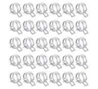 sourcing map 30 abrazaderas de manguera tipo banda de resorte de 23 mm, clip de resorte de manguera de vacío de silicona, abrazadera de tubo de baja presión, color plateado