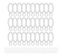 sourcing map 30 anillos de cortina con ojal, ojales de metal inoxidable con gancho ajustable de 25 mm de diámetro interior para cortineros colgantes cortinas, ropa, sombreros, toallas, color blanco