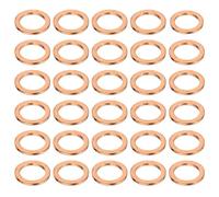 sourcing map 30 arandelas planas de cobre, 7 x 10 x 1 mm, arandelas de anillo de sellado métrico plano para accesorios hidráulicos, tornillos, tuercas, reparación electrónica