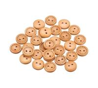 sourcing map 30 botones de costura de madera de 20 L de 13 mm, 2 agujeros redondos de madera, botones de repuesto para costura, ropa, almohada, manualidades, decoración, color beige