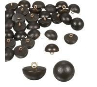 sourcing map 30 botones de madera de 0.71 pulgadas (18 mm) tipo hongo abovedado redondo para costura, accesorios de costura con vástago para camisa Cheongsam vestidos de novia, marrón oscuro