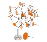 sourcing map 30 chinchetas decorativas de cabeza plana redonda de 11 mm x 17 mm para tapicería de corcho para colgar en la pared, color naranja