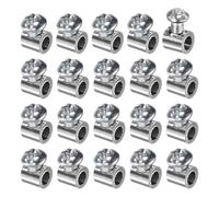 sourcing map 30 clips de cuerda de alambre, bloqueo de cable de cobre con 1 tornillo empotrado en cruz M4, cierre de abrazadera de cable para cuerda de alambre de 1 a 1,5 mm para el hogar, la