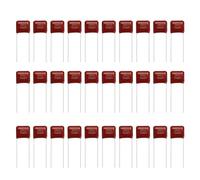 sourcing map 30 condensadores de película de polipropileno metalizado, CBB21/CBB22 400V 104J 0.1UF Kit surtido de condensadores para aparatos electrónicos y lámparas de ahorro de energía, rojo
