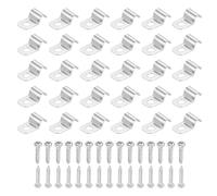 sourcing map 30 correas rígidas de tubo de 5 mm con un agujero, abrazadera de conducto de acero inoxidable 304, soporte en U grueso, abrazadera de tubo resistente con tornillos autorroscantes para