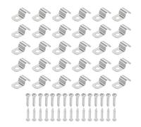 sourcing map 30 correas rígidas de tubo de 7-8 mm, un agujero, abrazadera de conducto de acero inoxidable 304, soporte en U grueso, abrazadera de tubo resistente con tornillos autorroscantes para