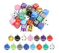 sourcing map 30 cuentas de dados 3D con forma de cubo acrílico para pulseras, joyas, pendientes, collares, llaveros, 14 mm (colección Rainbow Spectrum)
