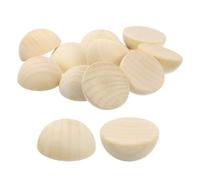 sourcing map 30 cuentas de media madera, bolas de hemisferio sin terminar de 40 mm, cuentas redondas de madera natural para manualidades, adornos de festivales