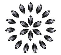 sourcing map 30 diamantes de imitación en forma de ojo de caballo, 13 x 27 mm, cuentas de diamantes de imitación para hacer joyas, manualidades, disfraces, adornos de cristal, color gris