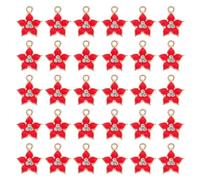 sourcing map 30 dijes de flores, colgante de mariposa chapado en oro de aleación para accesorios de teléfono, llavero, manualidades, rojo, 13 x 11 mm, 13x11mm, Metal.
