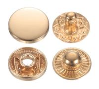 sourcing map 30 juegos de botones a presión de 10 mm de metal de aleación de cierre a presión para bolsos, cuero, barco, lona, color dorado