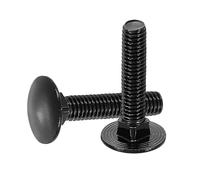 sourcing map 30 pernos de carro, M6 x 30 mm, acero inoxidable 18-8 (304), tornillos de cabeza redonda, tornillo de óxido negro para accesorios de fijación, color negro