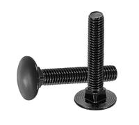 sourcing map 30 pernos de carro, M6 x 35 mm, acero inoxidable 18-8 (304), tornillos de cabeza redonda, tornillo de óxido negro para accesorios de fijación, color negro