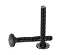 sourcing map 30 pernos de carro, M6 x 50 mm, acero inoxidable 18-8 (304), tornillos de cabeza redonda, tornillo de óxido negro para accesorios de fijación, color negro