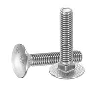 sourcing map 30 pernos de carruaje, M6 x 30 mm, acero inoxidable 18-8 (304), tornillos de cabeza redonda y cuello cuadrado para accesorios de fijación, color plateado