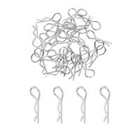 sourcing map 30 Piezas de Clips de Cuerpo en Ángulo de 90 Grados con Pasadores Flexibles Doblados para Todos los Modelos de Coche de Radiocontrol a Escala 1/8, 1/10 y 1/12 (Plateado)