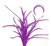 sourcing map 30 plumas para atar moscas a granel, colas coloridas de 5.1 a 6.7 pulgadas, colas divididas y alas de plumón, materiales de plumas de ganso para manualidades, color morado