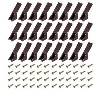 sourcing map 30 soportes de esquina de plástico de 90 grados, soportes de ángulo recto de 20 x 17 x 20 mm con cubierta de una sola pieza, soporte para tablero de estante con tornillos para armarios