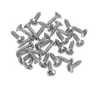 sourcing map 30 tornillos de 3 mm para guitarra eléctrica y bajo, tornillos de montaje para placa de arañazos para guitarra SQ TL, color plateado