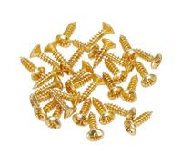 sourcing map 30 tornillos de 3 mm para guitarra eléctrica y bajo, tornillos de montaje para placa de arañazos para guitarra SQ TL, color dorado