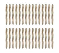 sourcing map 30 tornillos de doble extremo, M4 x 40 mm, pernos de suspensión de acero al carbono, tornillos de clavija de madera autorroscantes para muebles de juntas de madera, color zinc