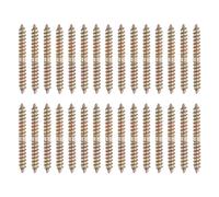 sourcing map 30 tornillos de doble extremo, pernos de suspensión de acero al carbono M6 x 50 mm, tornillos de clavija de madera autorroscantes para muebles de juntas de madera, color zinc