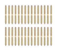sourcing map 30 tornillos de doble extremo, pernos de suspensión de acero al carbono M6 x 60 mm, tornillos de clavija de madera autorroscantes para muebles de juntas de madera, color zinc