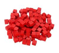 sourcing map 300 bloques de madera para manualidades, cubo de madera maciza sin terminar de 1 cm, bloque cuadrado en blanco para proyectos de manualidades, regalos personalizados, color rojo
