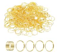 sourcing map 300 mini anillos divididos, 14 mm, acero inoxidable 304, pequeños anillos redondos, atrapasueños para fijar candelabros, accesorios de lámpara de cristal, color dorado