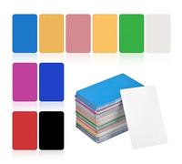 sourcing map 300 tarjetas de visita de metal en blanco, multicolor, de aluminio, materiales de grabado láser, 1/64 pulgadas, únicas para tarjetas de identificación de bricolaje