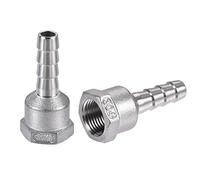 sourcing map 304 Inoxidable Acero Manguera Púa Montaje Acoplador, 10mm Púa X G3/8 Hembra Rosca Tubo Adaptador