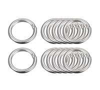 sourcing map 304 Inoxidable Acero O Anillos, 12uds 30mm(1,18") Exterior Diámetro 4mm Grosor Multiusos Metal Soldado O-Anillo Redondo Anillo