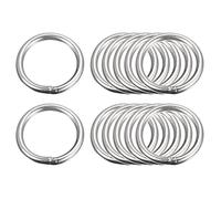 sourcing map 304 Inoxidable Acero O Anillos, 12uds 35mm(1,38") Exterior Diámetro 4mm Grosor Multiusos Metal Soldado O-Anillo Redondo Anillo